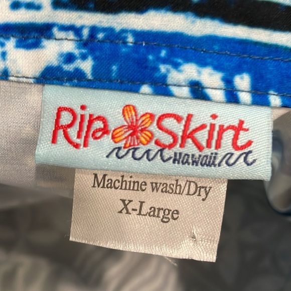 Rip Skirt Hawaii Pacific Tapa Print Quick-Dry Wrap Skirt w Hidden Pocket XL - Picture 8 of 11